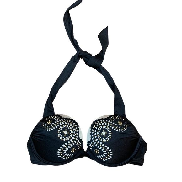 Victoria's Secret Other - VICTORIA’S SECRET Black Swim Top With Embellishments, Size 32B